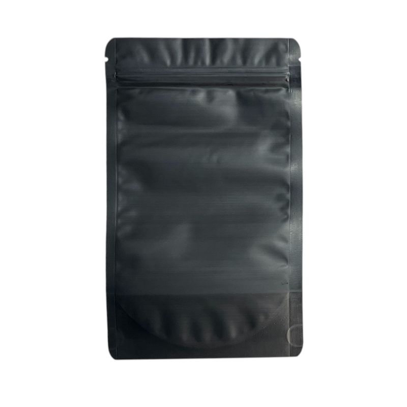 [FB - SUP - 200M 12X20X4] Clear plastic stand up pouch Full Black 12*20cm 200micron Pack of 50
