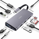 James Donkey USB C Hub Adapter, 10-in-1 Type C Adapter