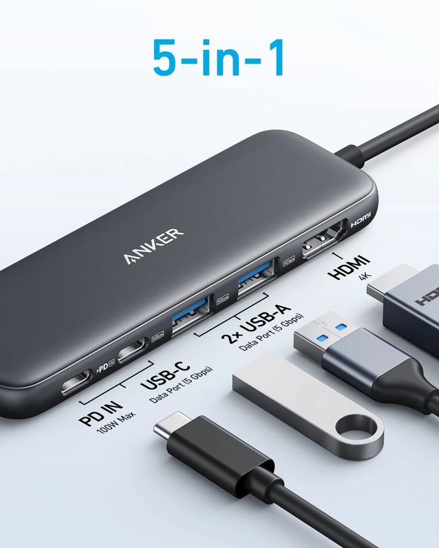 [Anker 332 USB C 5 in 1 Hub] Anker 332 USB-C 5-in-1 Hub