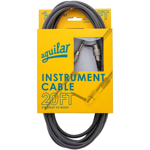 [Aguilar AGINST20RS] Aguilar AGINST20RS 20' Instrument Cable, Right Angle to Straight Connector