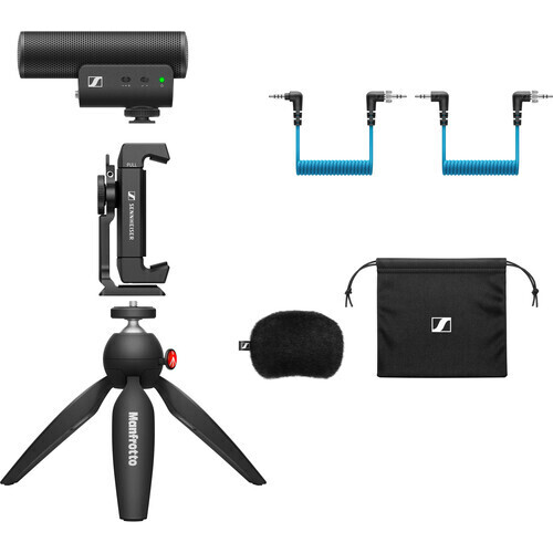 [509257] Sennheiser MKE 400 Mobile Kit Camera-Mount Shotgun Microphone with Smartphone Recording Bundle #SEMKE400MK MFR #509257