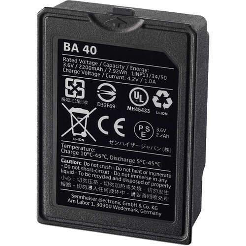 Sennheiser Rechargeable Battery for SL 133-S DW and SL 153-S DW Tablestand  #SEBA40 MFR #BA 40