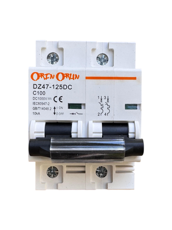 DC Breaker 2P 100A MCB DC 1000V