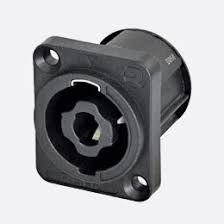 [REAN RLS4MPZ] REAN RLS4MPZ 4 Pole speakON Chassis Connector with D-Size Front Mounted, 3/16" Flat Tab Contacts
