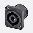 REAN RLS4MPZ 4 Pole speakON Chassis Connector with D-Size Front Mounted, 3/16" Flat Tab Contacts