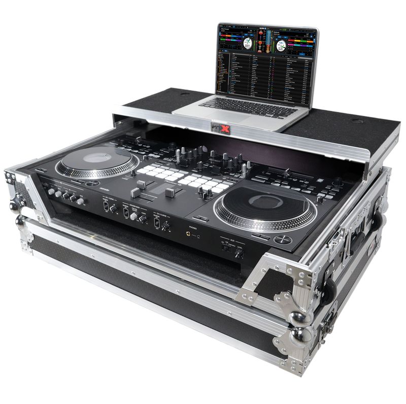 [Pro X XS-DDJREV7 WLT] Pro X XS-DDJREV7 WLT ATA Style Flight Case for Pioneer DDJ-REV7 DJ Controller with Laptop Shelf Wheels and 1U Rackspace