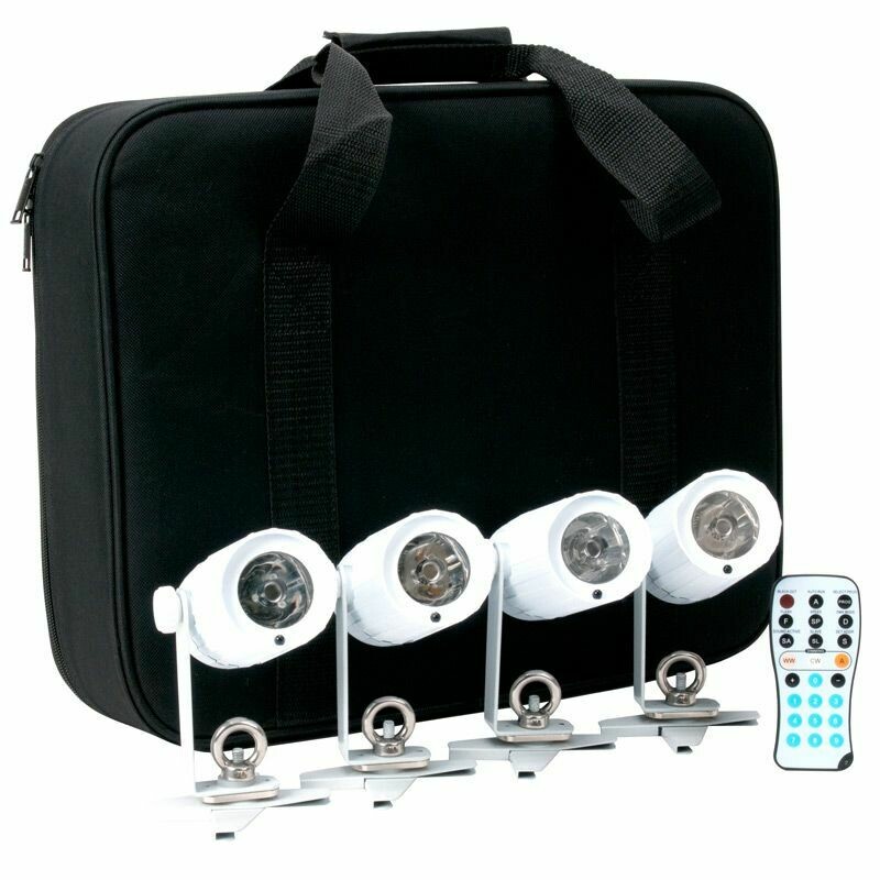 [PIN919 PIN POINT GO PAK (D2,U3-2-2)] ADJ Pinpoint Go Pak 4 PinPoint GO Battery-Powered LED Pinspots with Remote and Case
#PIN-POINT-GO-PAK MFR #PIN919