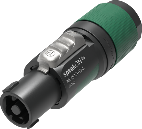 [Neutrik NL4FXX-W-L] Neutrik NL4FXX-W-L 4-Pole Female speakON Connector (Green) #NENL4FXXWL #NL4FXX-W-L