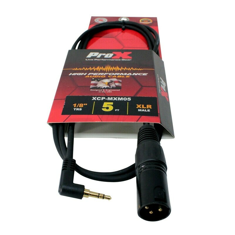 [XCP-MXM05] ProX XCP-MXM05 5' 1/8" (3.5mm) TRS Mini to XLR-M Unbalanced Premium High Performance Audio Cable SKU: PRXXCPMXM05 MFR: XCP-MXM05