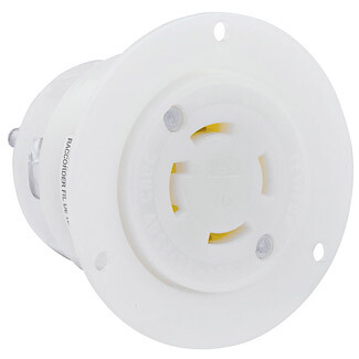 [LEV-2716 (F) .(U4-3-2)] LEVITON 2716 30 Amp, 125/250 Volt, Flanged Outlet Locking Receptacle, Industrial Grade L14