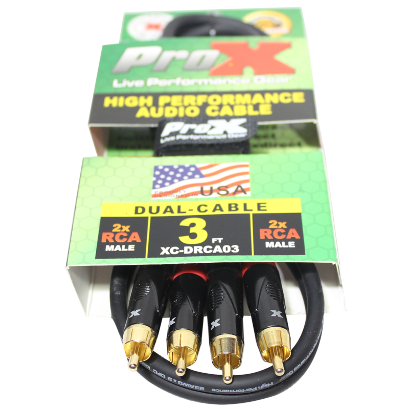 ProX XC-DRCA3 3' Dual RCA-M to Dual RCA-M Unbalanced High Performance Audio Cable
SKU: PRXXCDRCA3 MFR: XC-DRCA3