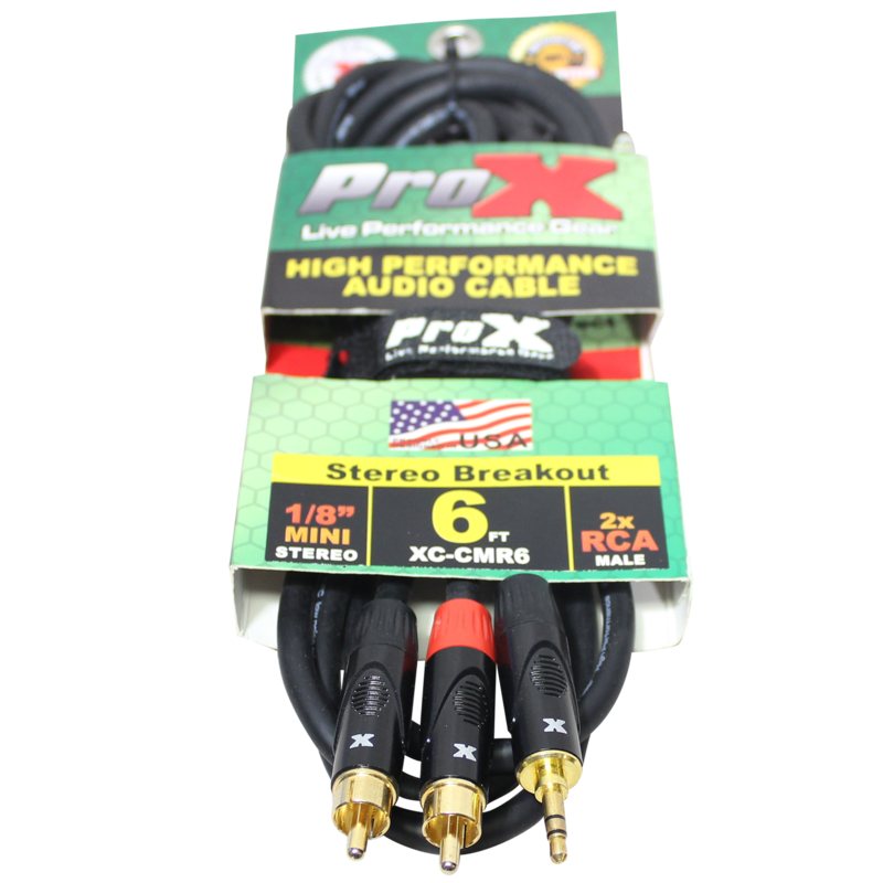[XC-CMR06 (D1-SW1)] ProX XC-CMR6 6' 1/8" (3.5mm) TRS to Dual RCA-M High Performance Audio Cable
SKU: PRXXCCMR6 MFR: XC-CMR6