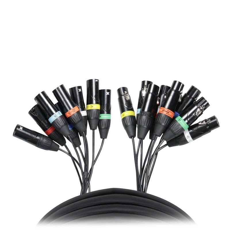 [XC-8XLR10] ProX XC-8XLR10 8 Ft. 8-Channel XLR3-F to XLR3-M Balanced Snake Cable