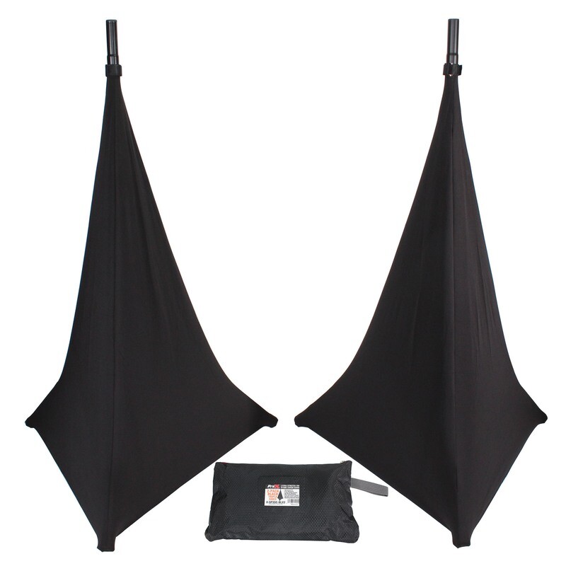 [X-SP3SC-BLX2] Two-Pack Three Side Speaker Stand Cover Scrim (Black)