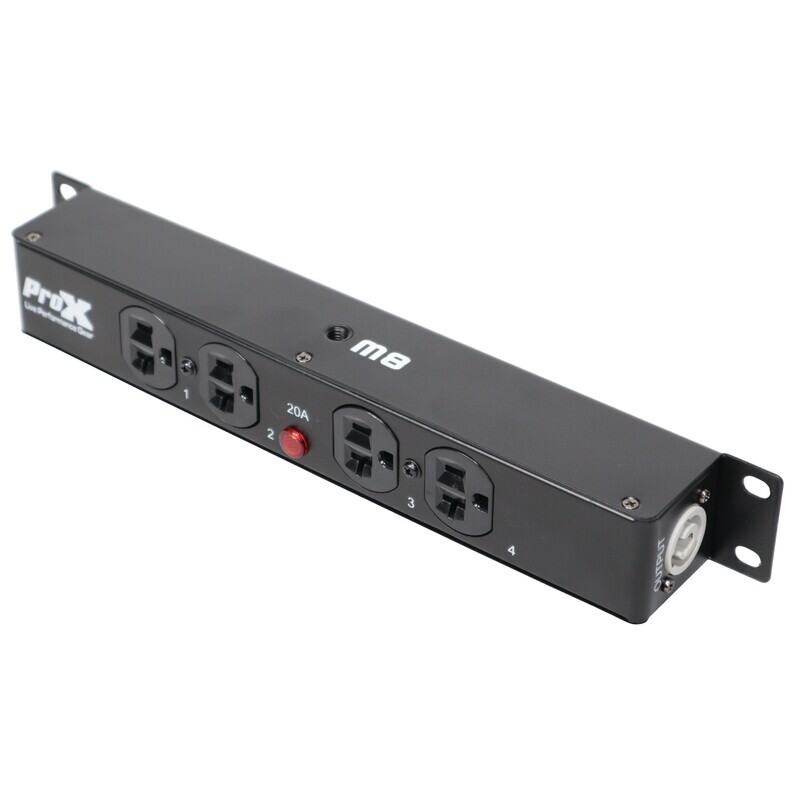 [X-PWE X4 BOX] X-PWE X4 BOX 4 WAY AC Outlet Box Edison Splitter powerCON Compatible IN/OUT 20A