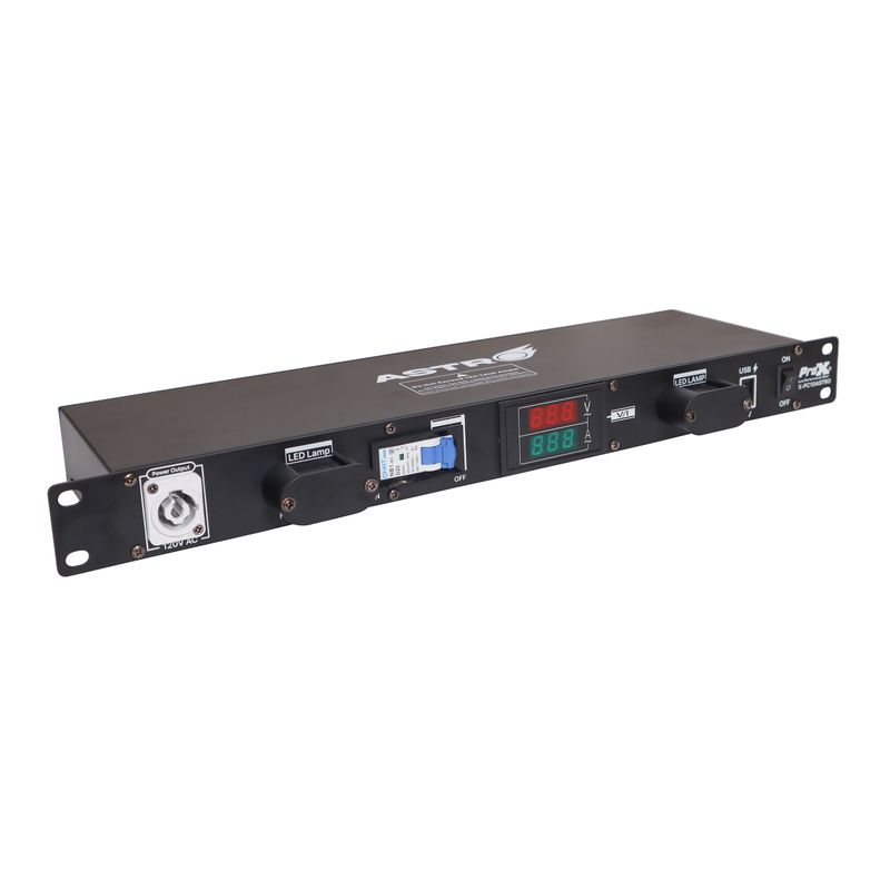 ProX X-PC10ASTRO 10-Way Power Rear Panel Center Power Distribution 1U Rack Mountable LED Lamp 5V USB Port #X-PC10ASTRO