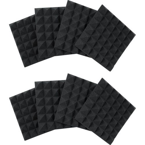 [Gator GFW ACPNL1212PCHA 8PK] Gator 12x12" Acoustic Pyramid Panel (Charcoal, 8-Pack) #GAP1212PCHA8 #GFW-ACPNL1212PCHA-8PK