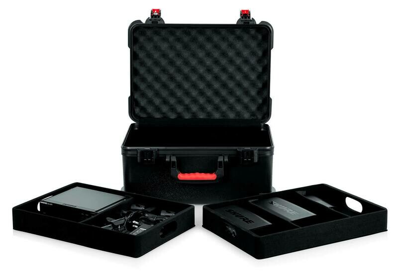 [GTSA-MICW7 (D2, U1)] Gator Cases GTSA-MICW7 ATA-Molded Polyethylene Case with 2 Lift-Out Trays for up to 7 Wireless Microphones & Accessories #GAGTSAMICW7 MFR #GTSA-MICW7