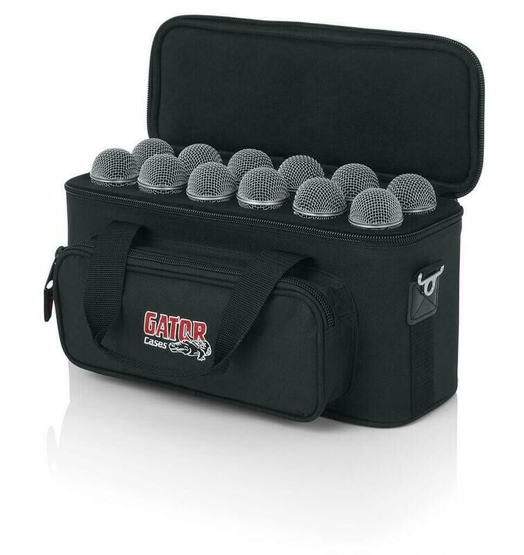 Gator Cases GM-12B 12 Drop Mic Padded Bag - for up to 12 Microphones #GAGM12B MFR #GM-12B