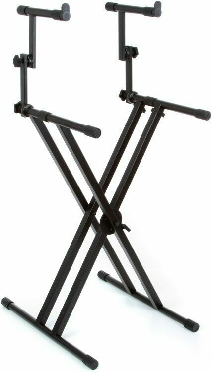 [GFW-KEY-5100X] Gator Cases Frameworks Deluxe 2-Tier X-Style Keyboard Stand (Black) #GAGFWKEY5100 MFR #GFW-KEY-5100X